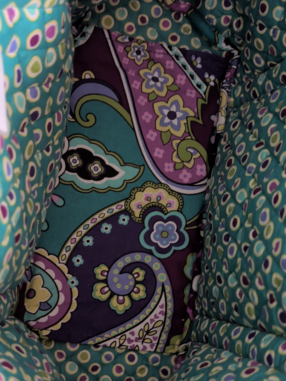 Vera Bradley Retired Heather Paisley Quilted Tote Teal and Purple - SALE!! - Picture 8 of 15